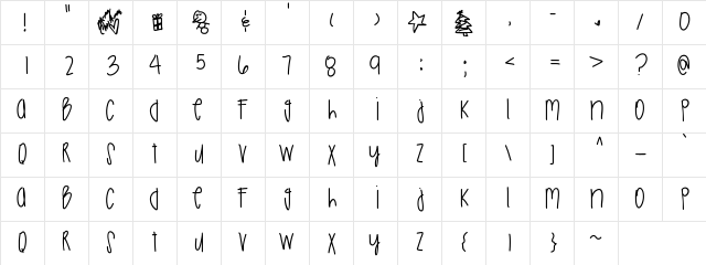 ChristmasSeason Medium  glyph index