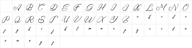 Rasyidin Regular  glyph index