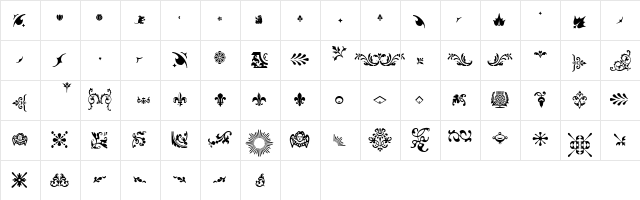 Fleurons Medium  glyph index