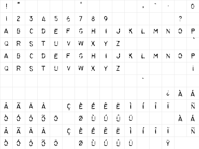 Lilac Malaria Regular  glyph index