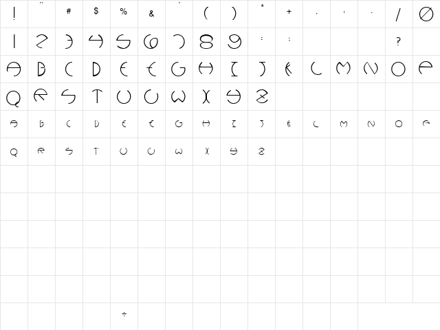 Fine 2 Regular  glyph index