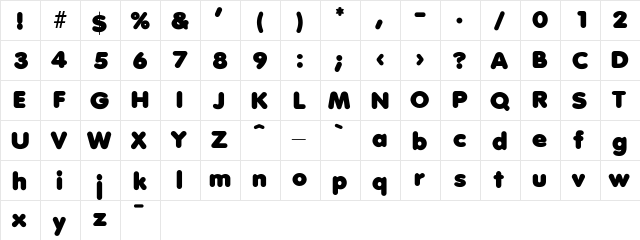 Debussy-Lengyar Regular  glyph index