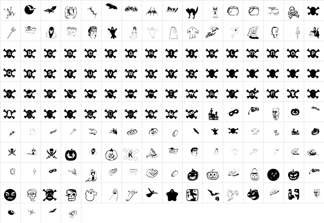 HalloWien Regular  glyph index