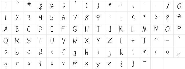 Lifetime Regular  glyph index