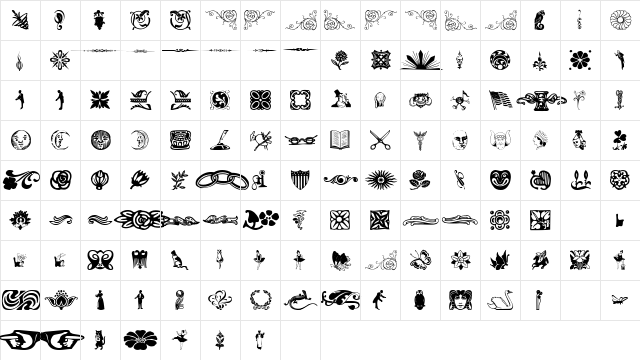 Davys-Dingbats Regular  glyph index