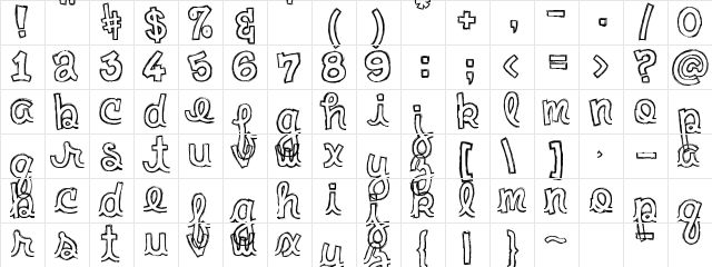 clementine sketch Regular  glyph index