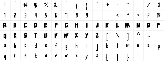 Ncdms Regular  glyph index