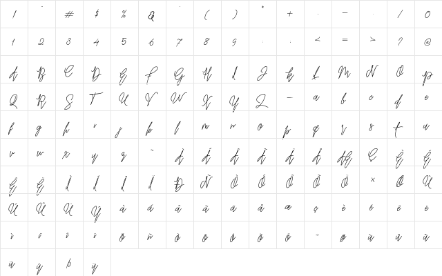Befindisa Regular  glyph index