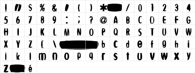 Fishbowl Regular  glyph index