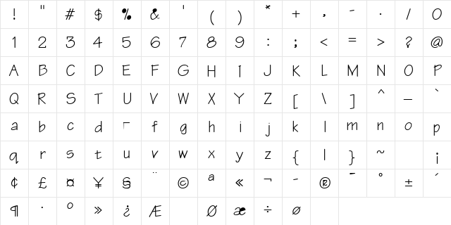 Woolkarth-Bold Bold  glyph index