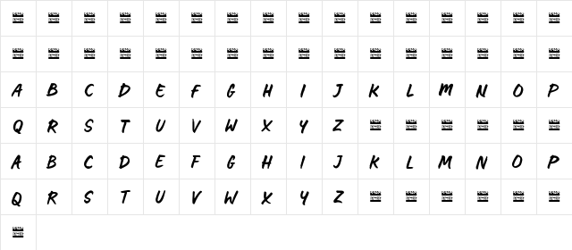 The Real Magazine Demo Regular  glyph index