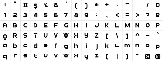 Double Force 7 Regular  glyph index