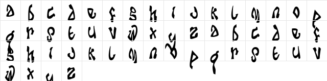 Dobermans Regular  glyph index