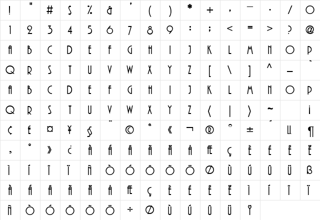 PlainDB Normal  glyph index