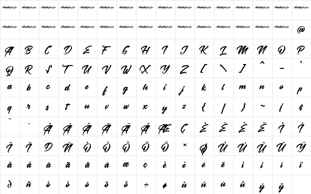 BaksodaDemo Regular  glyph index