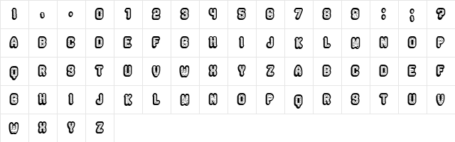 Rockefeller 3D Hollow Regular  glyph index