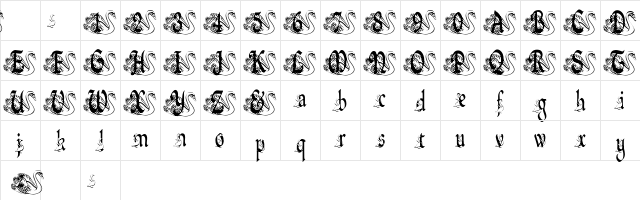 BJF Ugly Duckling Regular  glyph index