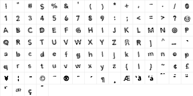 Distro II Liquorice Liquorice  glyph index