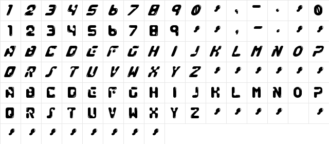 GENOCIDE_RMX Regular  glyph index
