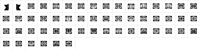 Ribbon Monogram Regular  glyph index