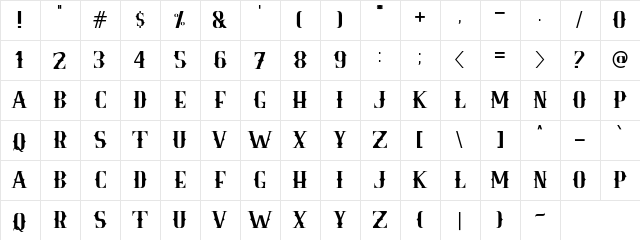 Royale Kingdom  DEMO Regular  glyph index