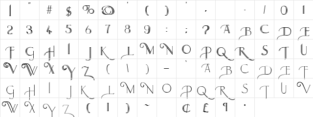 Larkin Capitals Regular  glyph index