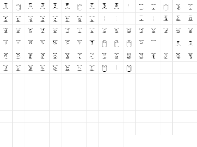 LD TP Regular  glyph index