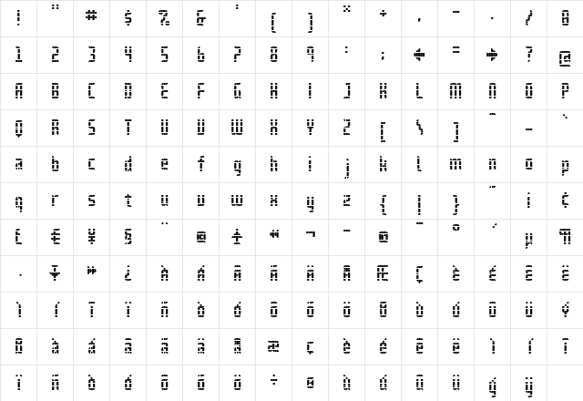 Delay-Grid Regular  glyph index