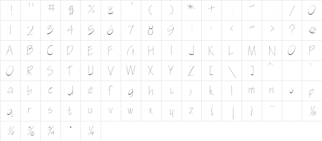 GasparillaSSK Regular  glyph index
