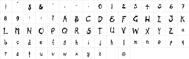 Cold Ocean Regular  glyph index