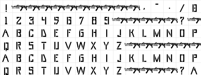 Umar Stencils Umar Stencils  glyph index