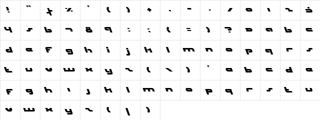 uni-sol left left  glyph index