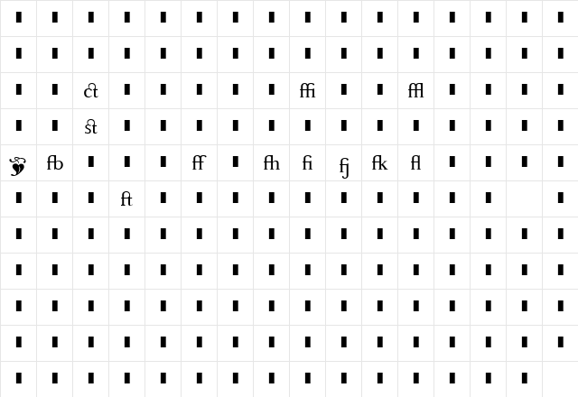 Baskerville1757Ligatures Regular  glyph index