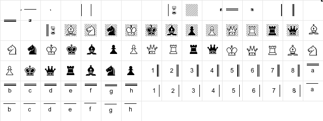 Chess Alpha Regular  glyph index