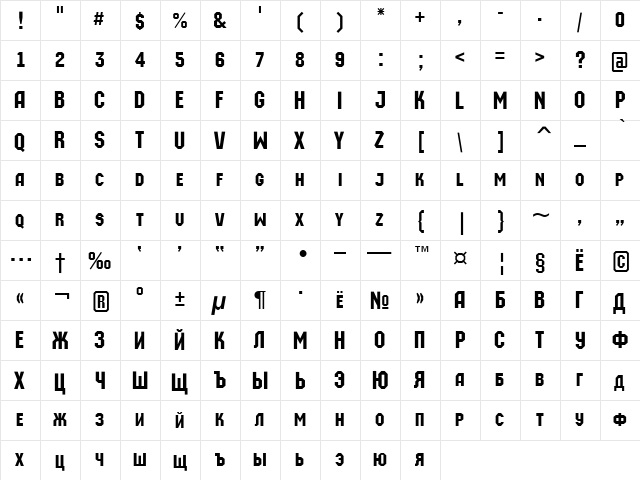 a_MachinaOrtoCaps Medium  glyph index