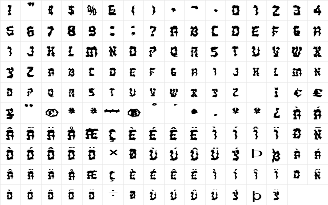 FZ WACKY 21 EX Normal  glyph index