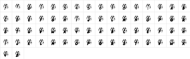 KR Jenna's Party Regular  glyph index
