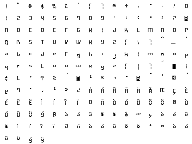 Calculus Regular  glyph index