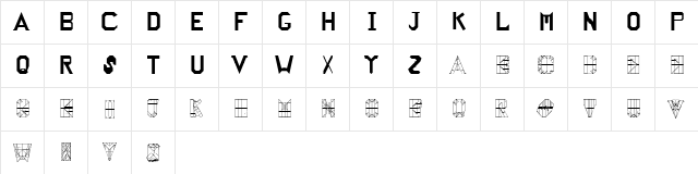 RealOrigami Regular  glyph index