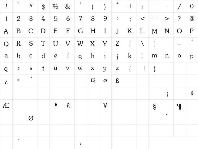 Train Kept 2 Regular  glyph index