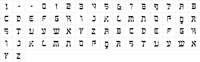 Kanisah Regular  glyph index