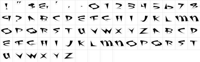 Fat Plain  glyph index