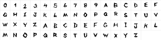 Uneasy Regular  glyph index