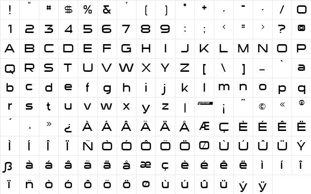 Sui Generis Light Regular  glyph index