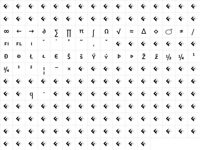 Eureka Sans Medium Caps Exp  glyph index