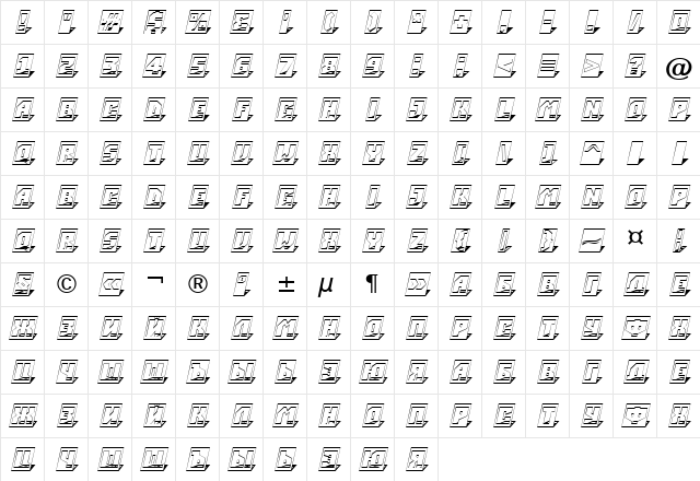 a_SimplerCm3DSh Demi  glyph index