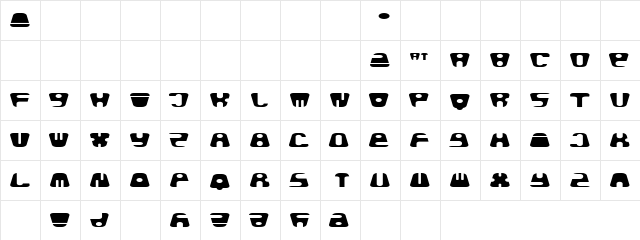 baldhead Regular  glyph index