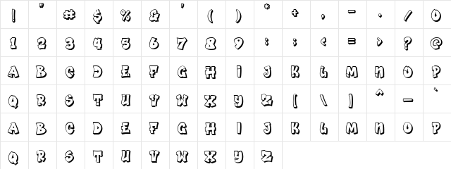 Boom Boom Shadow  glyph index