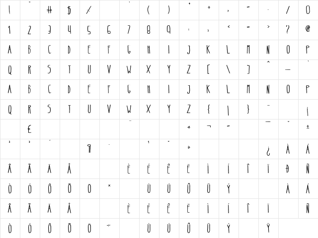 Belta Regular Regular  glyph index