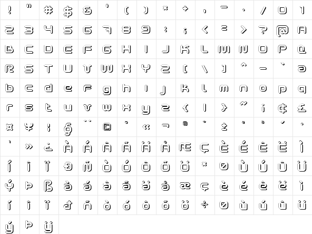 Sci Fied 2002 Ultra Regular  glyph index